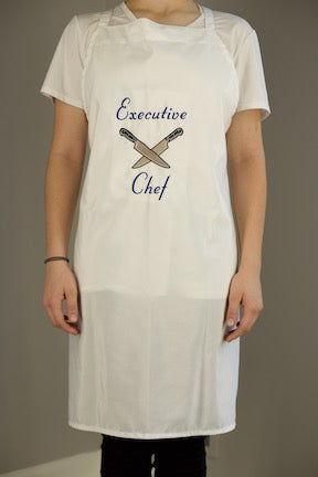 Executive Chef Embroidered Apron with Chef's hat