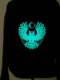 Celtic Moon Owl full Zip Hoodie Sweatshirt