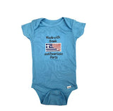 Made with Greek and American Parts Onesie