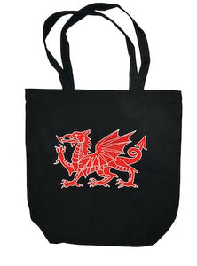 Welsh Dragon Embroidered Canvas Tote Bag