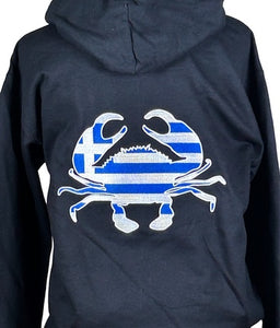 Maryland Greek Embroidered Full Zip Hoodie Sweatshirt