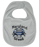 Maryland Greek Embroidered Baby Bib