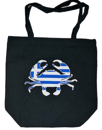 Maryland Greek Embroidered Canvas Tote Bag