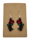 Treble Clef with Rose FSL Earrings