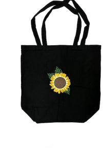 Celtic Sunflower Embroidered Canvas Tote Bag