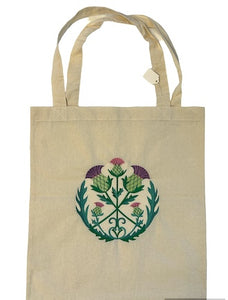 Thistle Embroidered Lightweight Cotton Bag