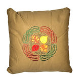 Celtic Leaves Circle Embroidered Decorative Cushion/Pillow