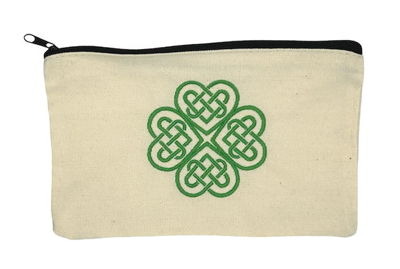 Celtic Shamrock Embroidered pouch
