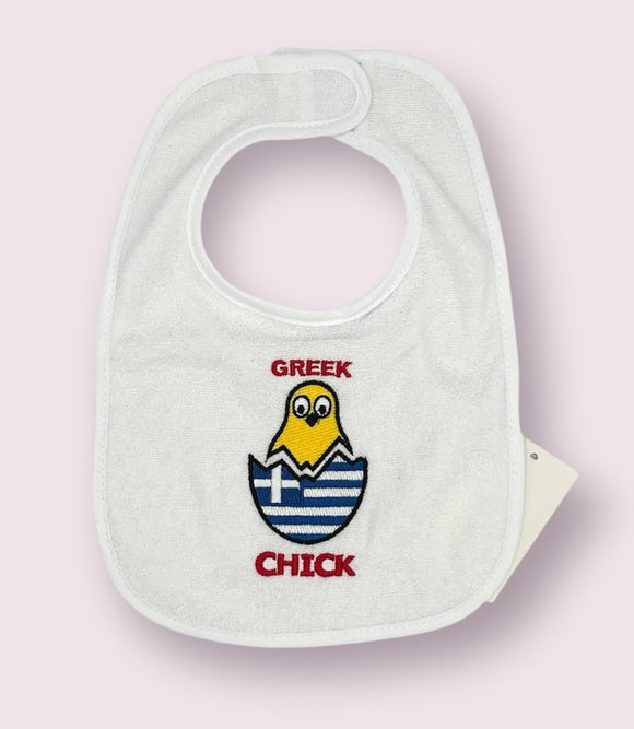 Greek Chick Baby Bib