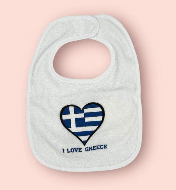 I love Greece Baby Bib