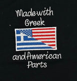 Made with Greek and American Parts Onesie