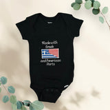 Made with Greek and American Parts Onesie