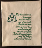 Irish Blessing Trinity Knot Embroidered Kitchen Towel/Dish Towel/Tea Towel