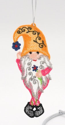 Spring Gnome with Flowers FSL Ornament