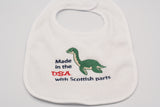 Made in the USA with Scottish Parts Embroidered Baby Bib