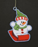 Sledding Snowman FSL Ornament