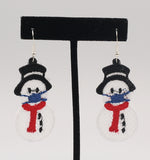 COVID snowman earrings