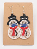 COVID snowman earrings