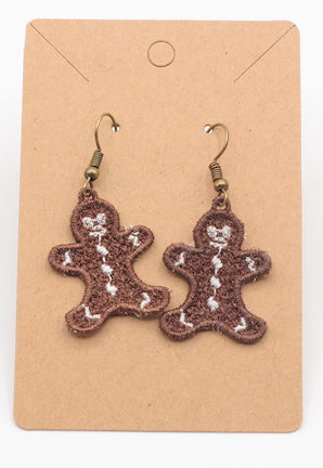 Gingerbread Man FSL Earrings