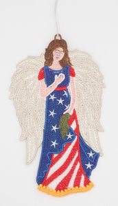 USA Patriotic Angel FSL Ornament