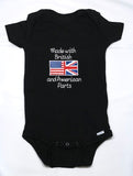 Made with British and American Parts Embroidered Onesie