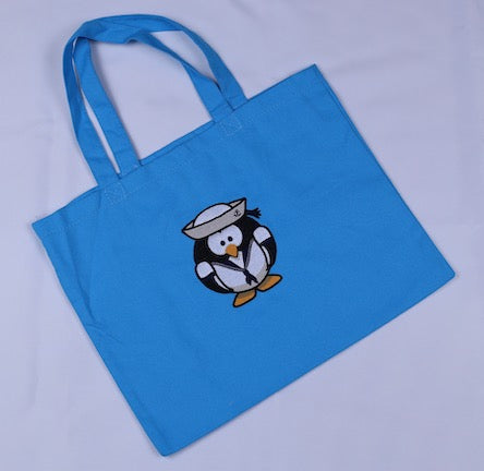 Sailor Penguin Embroidered Canvas Tote