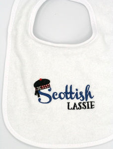 Scottish Lassie Embroidered Baby Bib