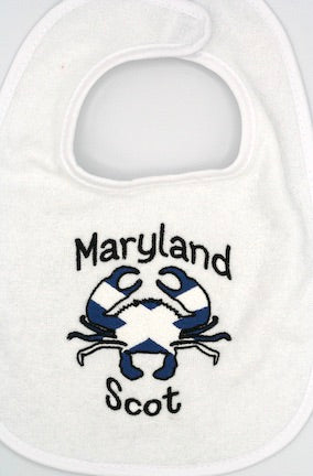 Maryland Scot Embroidered Baby Bib