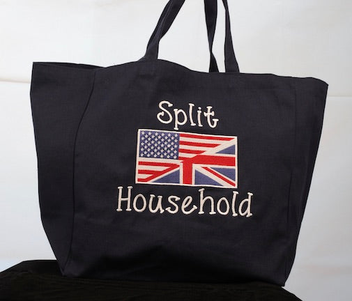 US-UK Flag Embroidered Tote Bag
