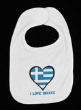I love Greece Embroidered Baby Bib