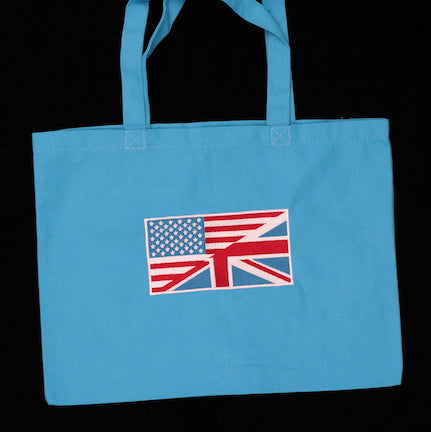 US-UK Flag Embroidered Canvas Tote