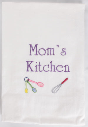 Mom's Kitchen Embroidered Tea Towel/Kitchen Towel/Dish Towel