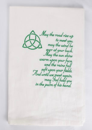 Irish Blessing Trinity Knot Embroidered Kitchen Towel/Dish Towel/Tea Towel