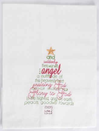 Luke Christmas Tree Embroidered Kitchen Towel/Tea Towel/Dish Towel