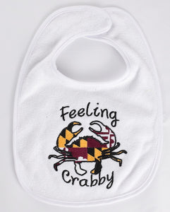 Feeling Crabby Maryland Crab Embroidered Baby Bib