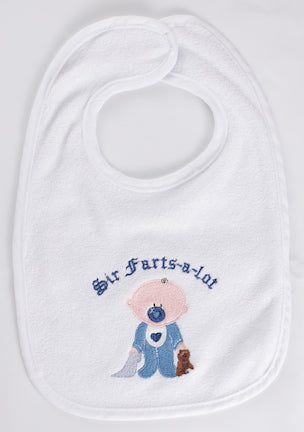 Sir Farts-a-lot Embroidered Baby Bib