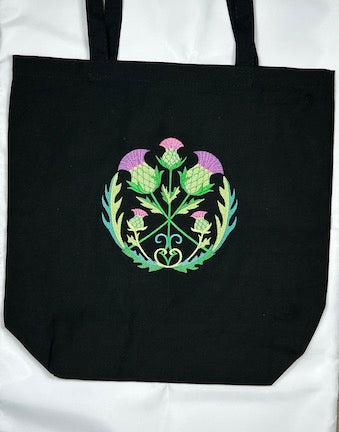 Thistle Embroidered Canvas Tote Bag