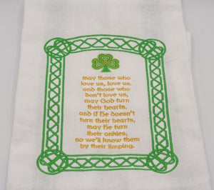 Irish Blessing Embroidered Tea Towel/Kitchen Towel/Dish Towel