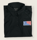 Greek-American Flag Embroidered Women's Performance Polo Shirt