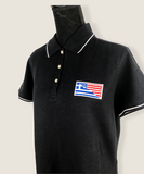 Greek-American Flag Embroidered Women's Polo Shirt