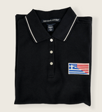 Greek-American Flag Embroidered Women's Polo Shirt