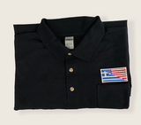 Greek-American Flag Embroidered Men's Polo Shirt