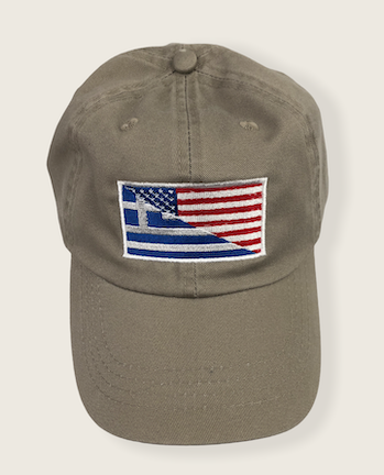 Greek-American Flag Embroidered Baseball Cap
