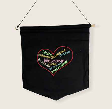 Welcome Embroidered Banner