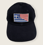 Greek-American Flag Embroidered Baseball Cap