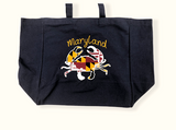 Maryland Crab Embroidered Canvas Tote Bag