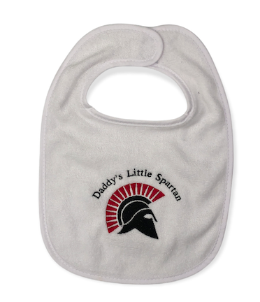 Daddy's Little Spartan Embroidered Baby Bib