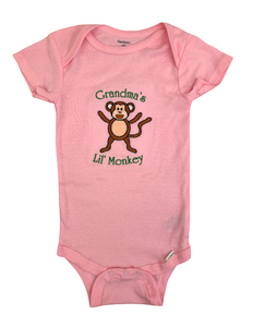 Grandma's Lil' Monkey Embroidered Onesie