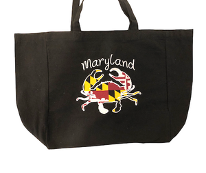 Maryland Crab Embroidered Canvas Tote Bag