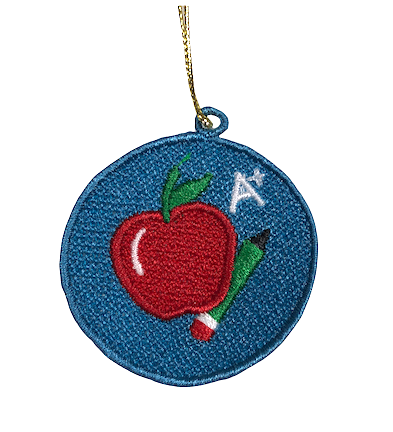 School Apple FSL Ornament